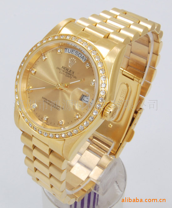 定制劳力士镶钻机械手表 深圳市鸿源时钟表匠心之作